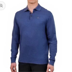 United Colors Of Benetton Blue Polo Shirt Classic Knit
